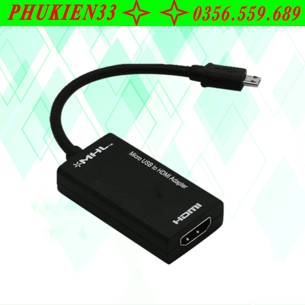 Cáp chuyển đổi Micro USB ra HDMI MHL cho Smartphone kết nối Tivi (MHL đen)