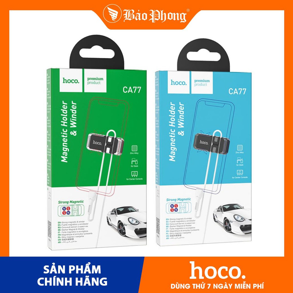 Giá đỡ từ tính HOCO CA77 kiêm cố định dây cáp cho điện thoại Dành cho điện thoại iPhone iP Huawei Samsung Oppo