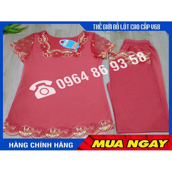 Bộ quần áo nữ mặc nhà, cộc tay quần dài thun lạnh Paltal 13100