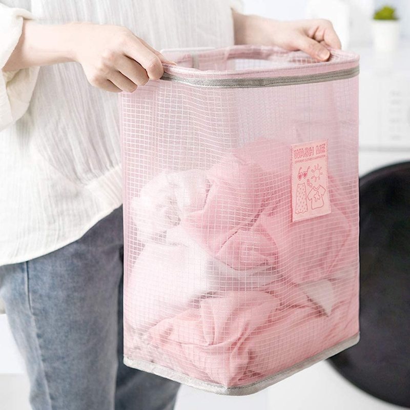 1 Giỏ Đựng Quần Áo Dơ Bằng Nylon Chống Nước Sức Chứa Lớn Đa Năng Có Thể Gập Gọn