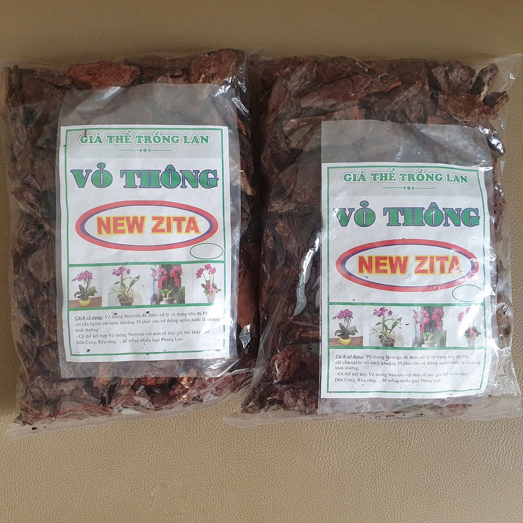 02 gói vỏ thông New Zita trồng lan đã qua xử lý (500gr/gói)