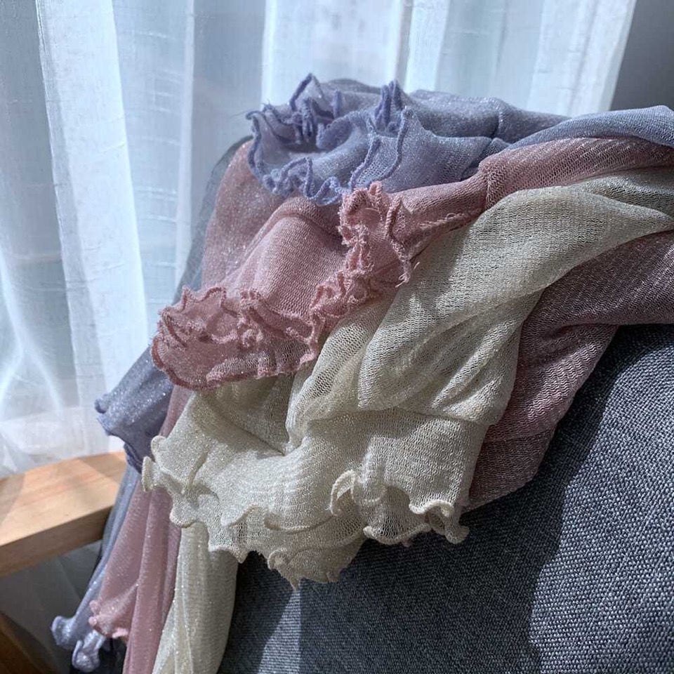 Áo Sơ Mi Dài Tay Hai Lớp Viền Ren Mềm Mại Nhẹ Nhàng Thanh Lịch Cho Nữ