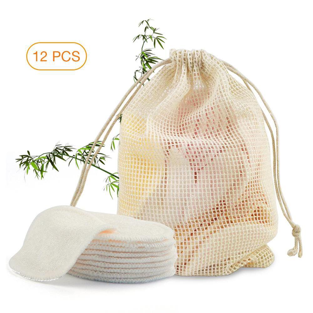 Bộ 12 Miếng Bông Tẩy Trang Bằng Cotton Tre Giặt Được