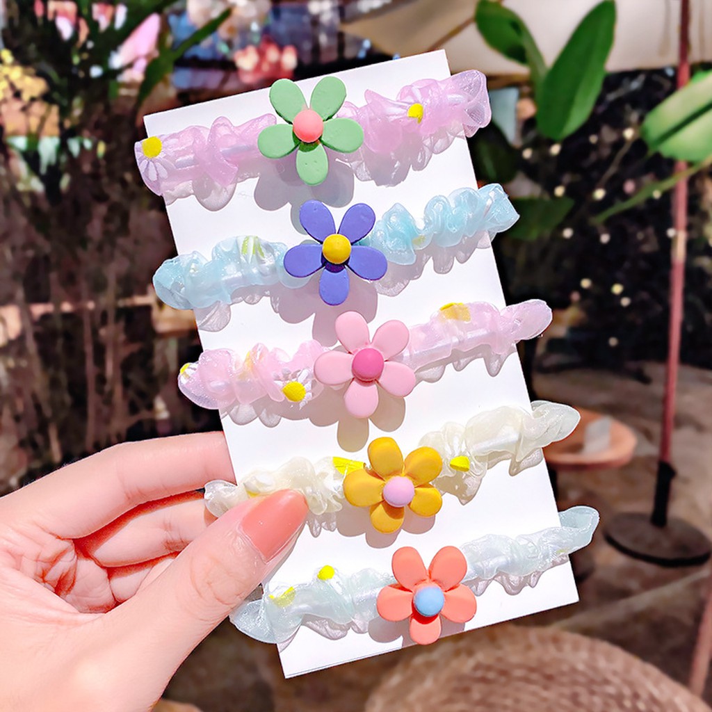 Bịch 5 Dây cột tóc hoạt hình dễ thương cho bé