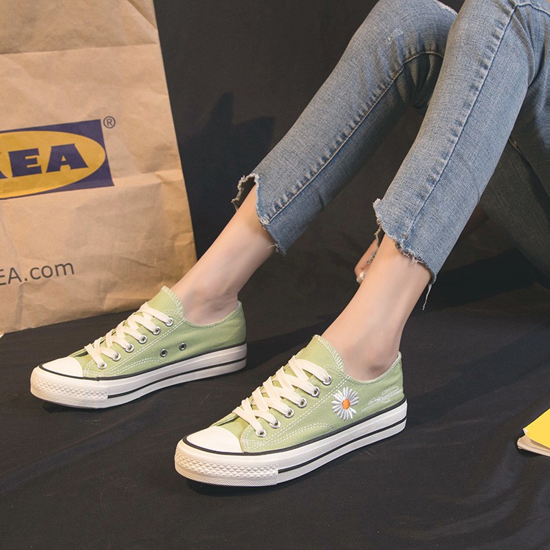 [INS HOT] [INS HOT]Giày thể thao nữ canvas kiểu,💥Classic thêu hoa cúc nhí💥（2218） | BigBuy360 - bigbuy360.vn