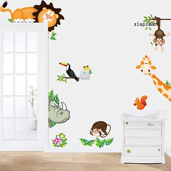 Sticker Dán Tường Hình Các Con Vật Trong Sở Thú Dùng Trang Trí Phòng Cho Bé