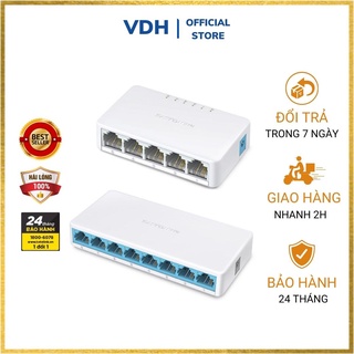 Bộ chia mạng 5 cổng 8 cổng switch 5 8 port 10/100mbps chia tín hiệu lan mercusys ms105 ms108