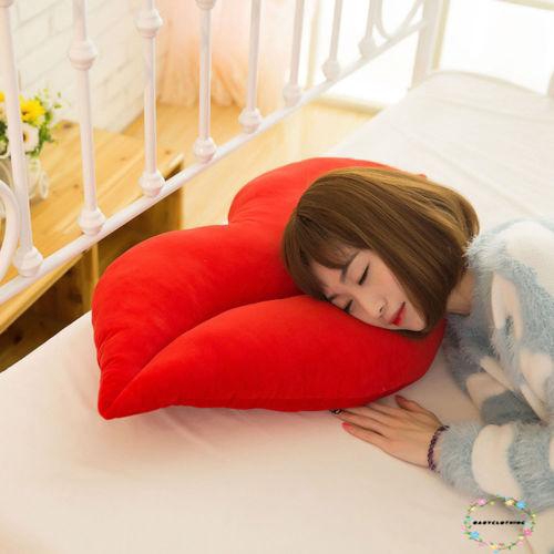 ღWSVღCotton Lip Shaped Pillow Case Sofa Waist Throw Cushion Cover Home Decor new hot