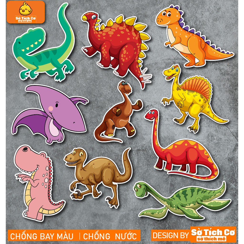 Khủng Long dán điện thoại, laptop, mũ bảo hiểm, guitar, vali MSP: A13