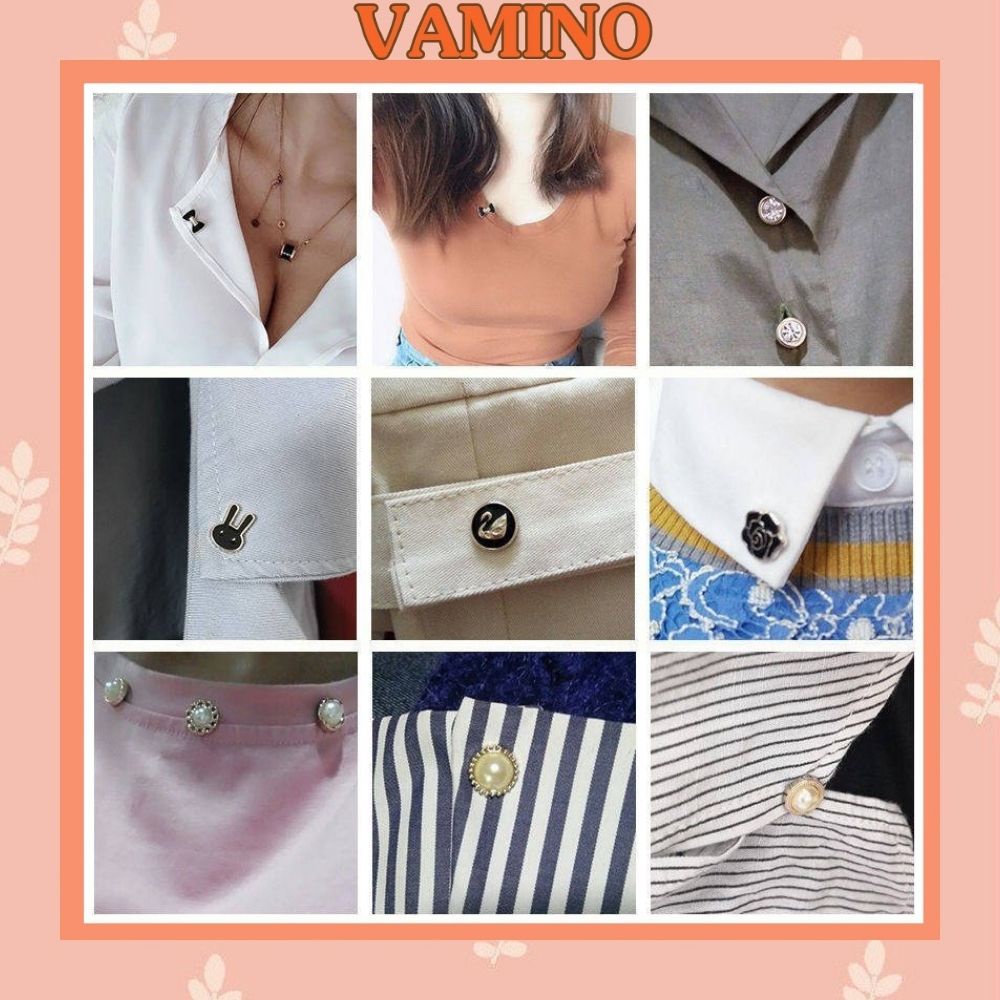 Set 10 phụ kiện cài áo Vamino mini nhiều hình đẹp siêu tiện dụng PK8
