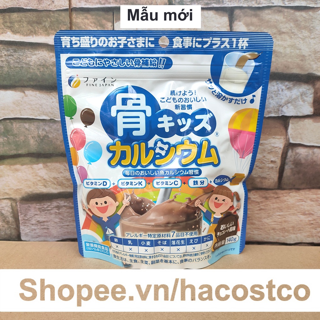 Bột Bone's Calcium for kids túi 140g bổ sung calcium canxi xương cá tuyết Nhật Bản