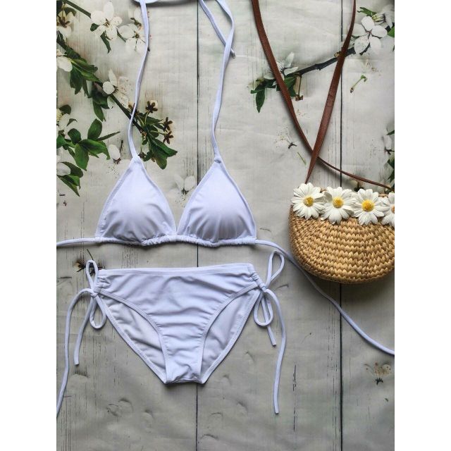 Bikini tam giác trắng basic