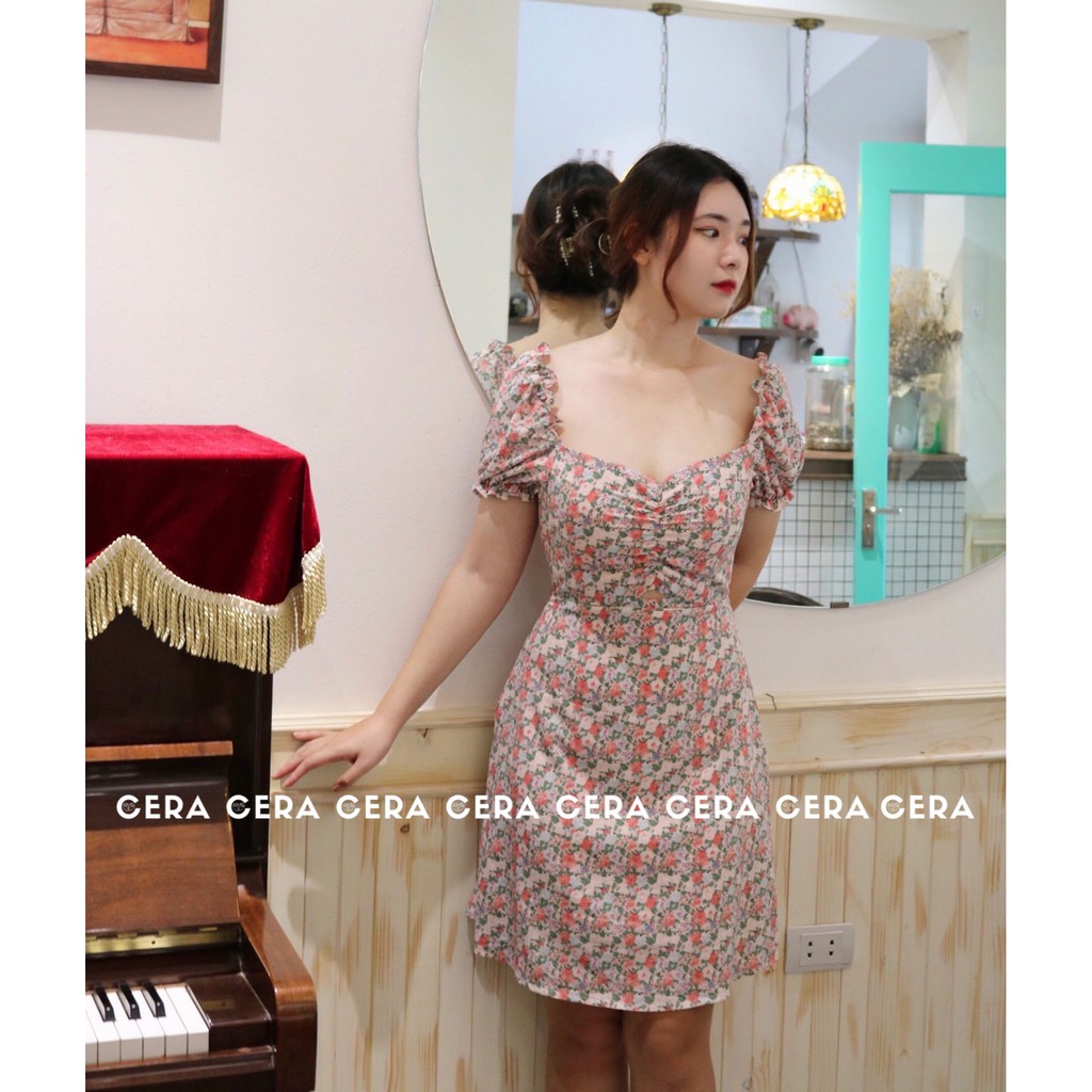 Đầm hoa nhí vintage nữ dáng xòe 🍓 Váy hoa nhí nữ phong cách vintage ulzzang 🍓 CERA FASHION | BigBuy360 - bigbuy360.vn