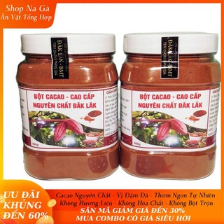 Combo 1kg Bột Cacao Nguyên Chất Đăk Lăk Loại 1: Thơm ngon, Bổ Dưỡng, Vị Đậm Đà (2 hủ 500gr)