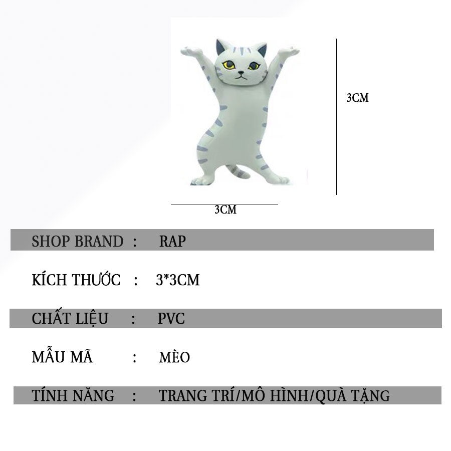 Set 5 mô hình mèo khiêng hòm mô hình mèo để bàn nhảy múa khiêng đồ nhiểu biểu cảm dễ thương- HO01