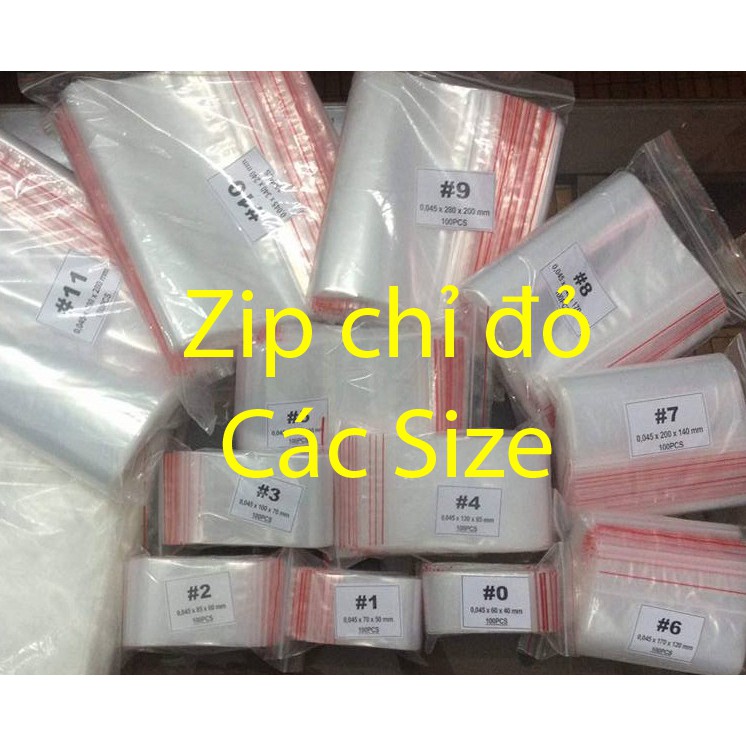 Tk1188  - 1 Kg - [Giá sỉ] Túi Zip Chỉ Đỏ