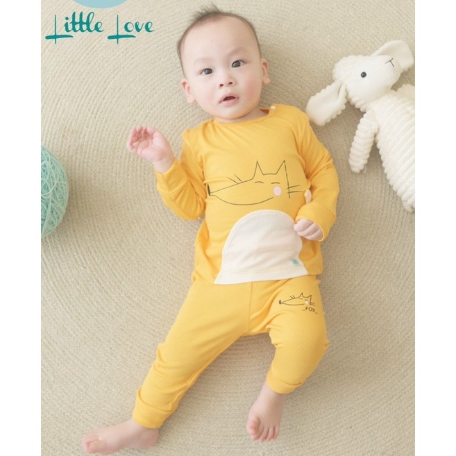 Bộ dài tay Little Love vải tăm, smoothy, LIL