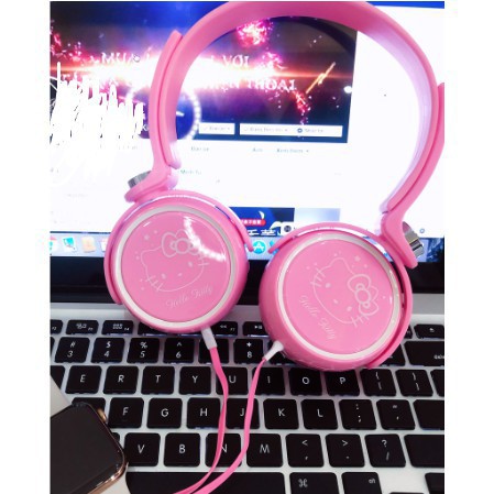 [ xả kho ] C96  Tai nghe Headphone - Tai nghe Mèo Hello Kitty Dễ Thương