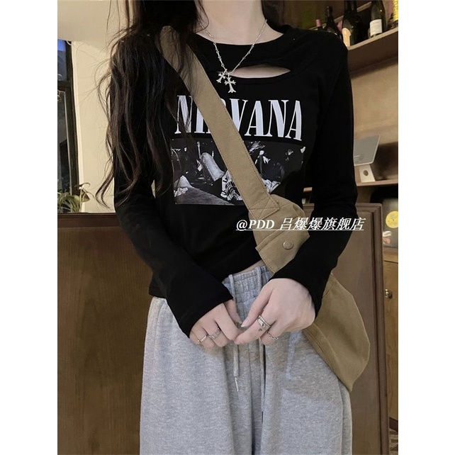 COZOK Áo Thun Tay Dài Dáng Ngắn Phong Cách Retro Thời Trang Cho Nữ