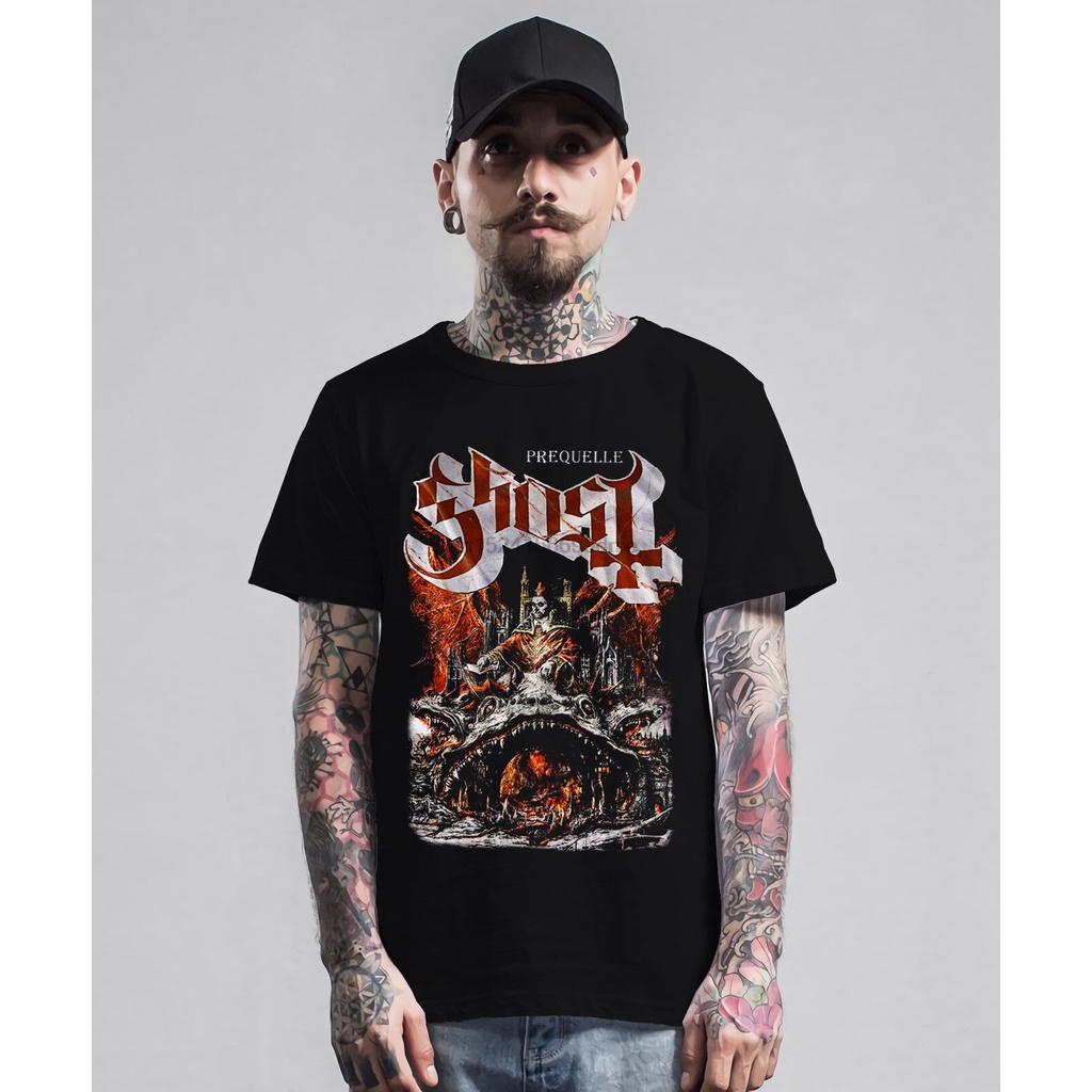 Áo Thun Nam In Logo GHOST BC Prequelle Heavy Metal Band SML2