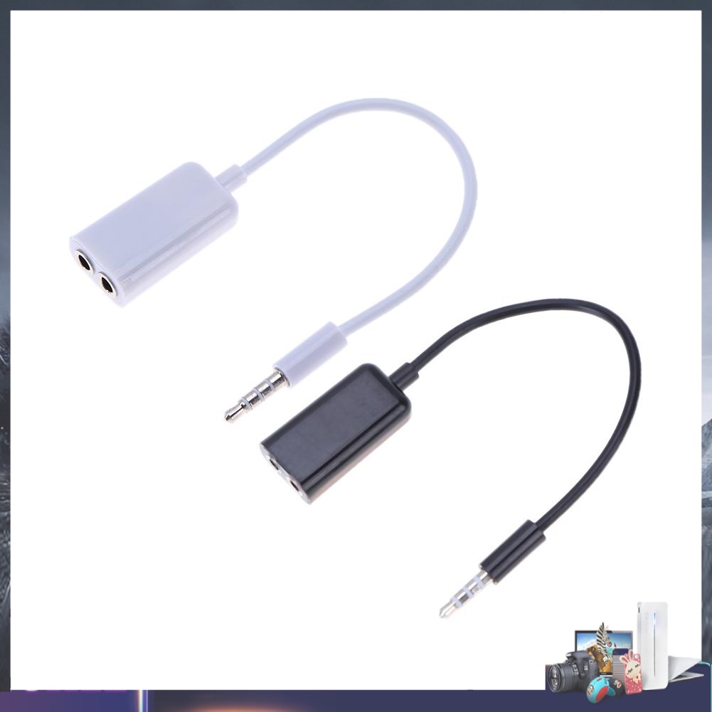 Đầu chia cổng tai nghe 3.5mm thành 2 cổng tiện dụng