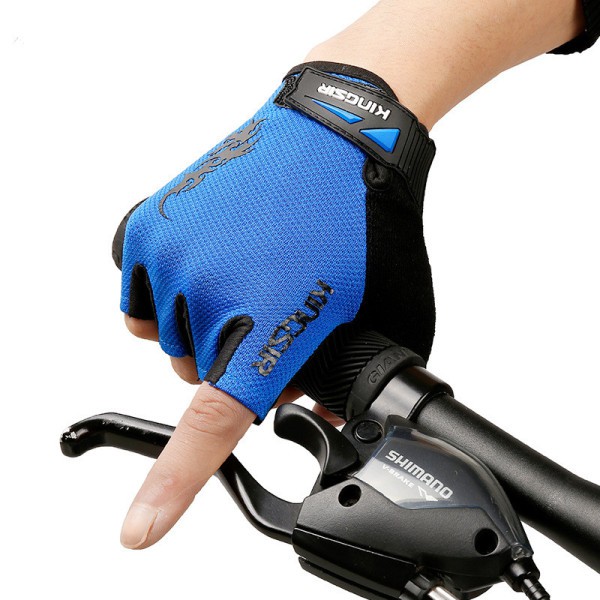 Đôi găng tay hở ngón thiết kế chống sốc tiện dụng cho người đi xe đạp leo núi