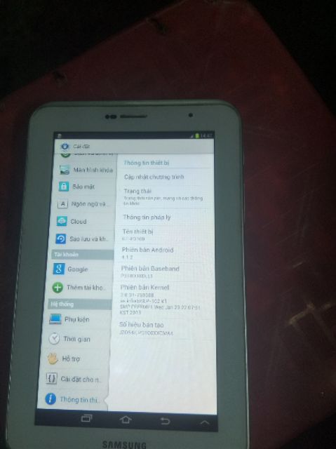 Điện thoại máy tính bảng tab p3100