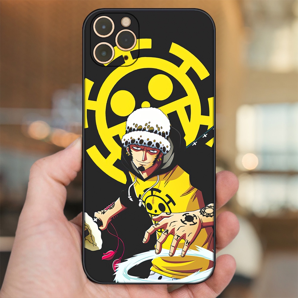 Ốp lưng iPhone 11 Pro Max dẻo đen cạnh vuông in hình Law One Piece