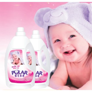 Nước xả làm mềm vải polar bear 1.9kg, nước xả quần áo, nước xả an toàn cho da bé