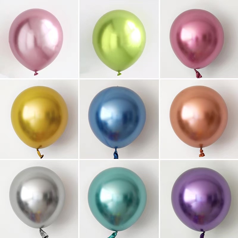 Set 10, 50 bóng siêu nhũ 10inch trang trí tiệc HPBD party