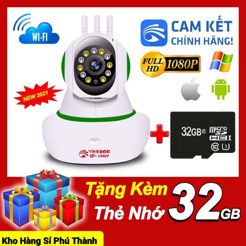 Camera Yoosee 3 râu Full HD 1080P 2.0 kèm thẻ nhớ 64Gb