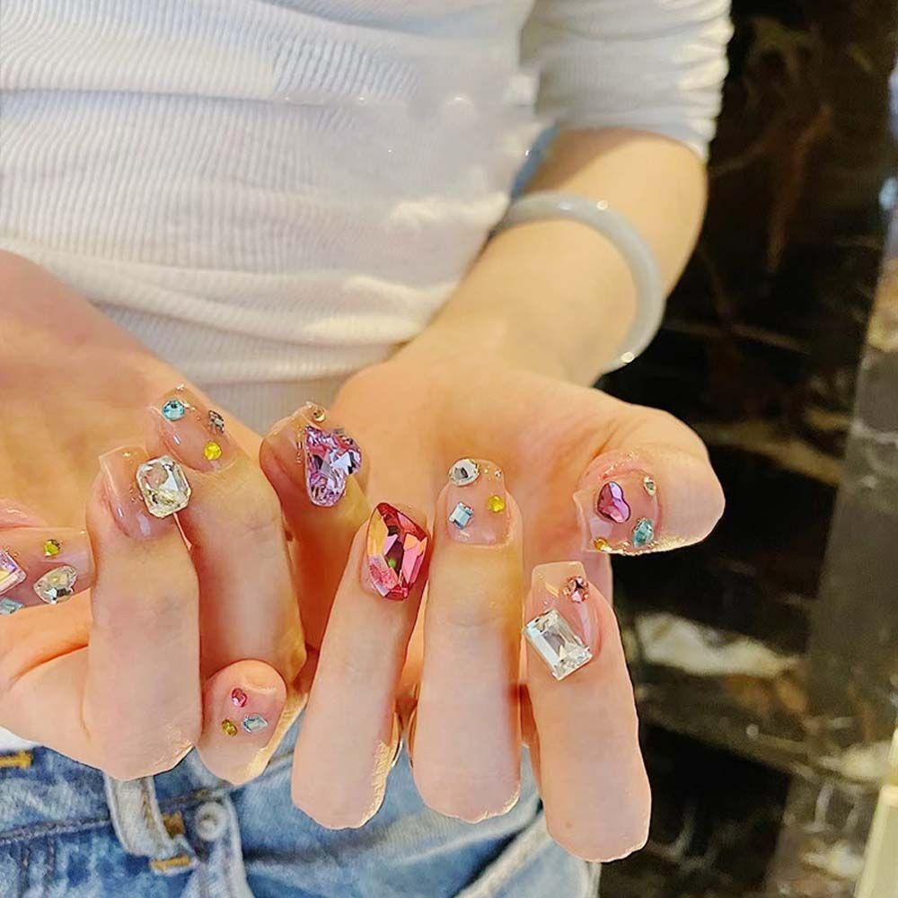 Sơn Móng Tay Hương Thơm|Giày Thể Thao Đế Bằng Trái Tim Nhiều Màu Sắc Lấp Lánh|Phụ Kiện Làm Móng Nghệ Thuật