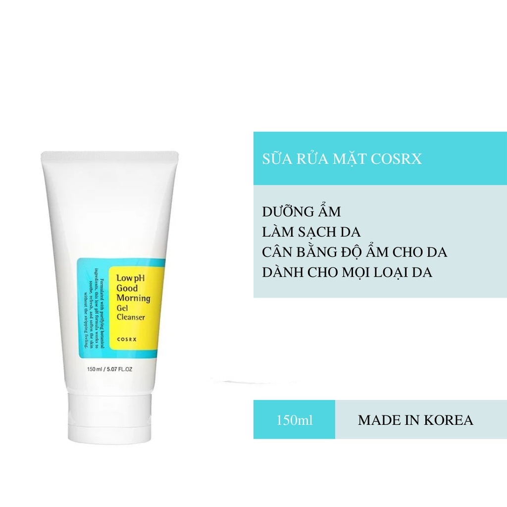 MBC M07 SỮA RỬA MẶT cosrx LOW PH GOOD MORNING GEL CLEANSER 150ML