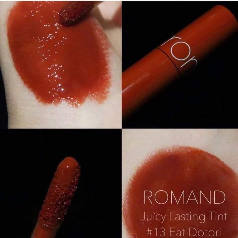 Son Tint Bóng Romand Juicy Lasting Tint - Màu 13 Eat Dotori -  Nâu Cam Gạch