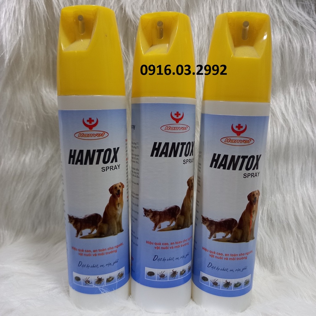 Diệt bọ chét ve rận ghẻ chó mèo Hantox Spray 300ml