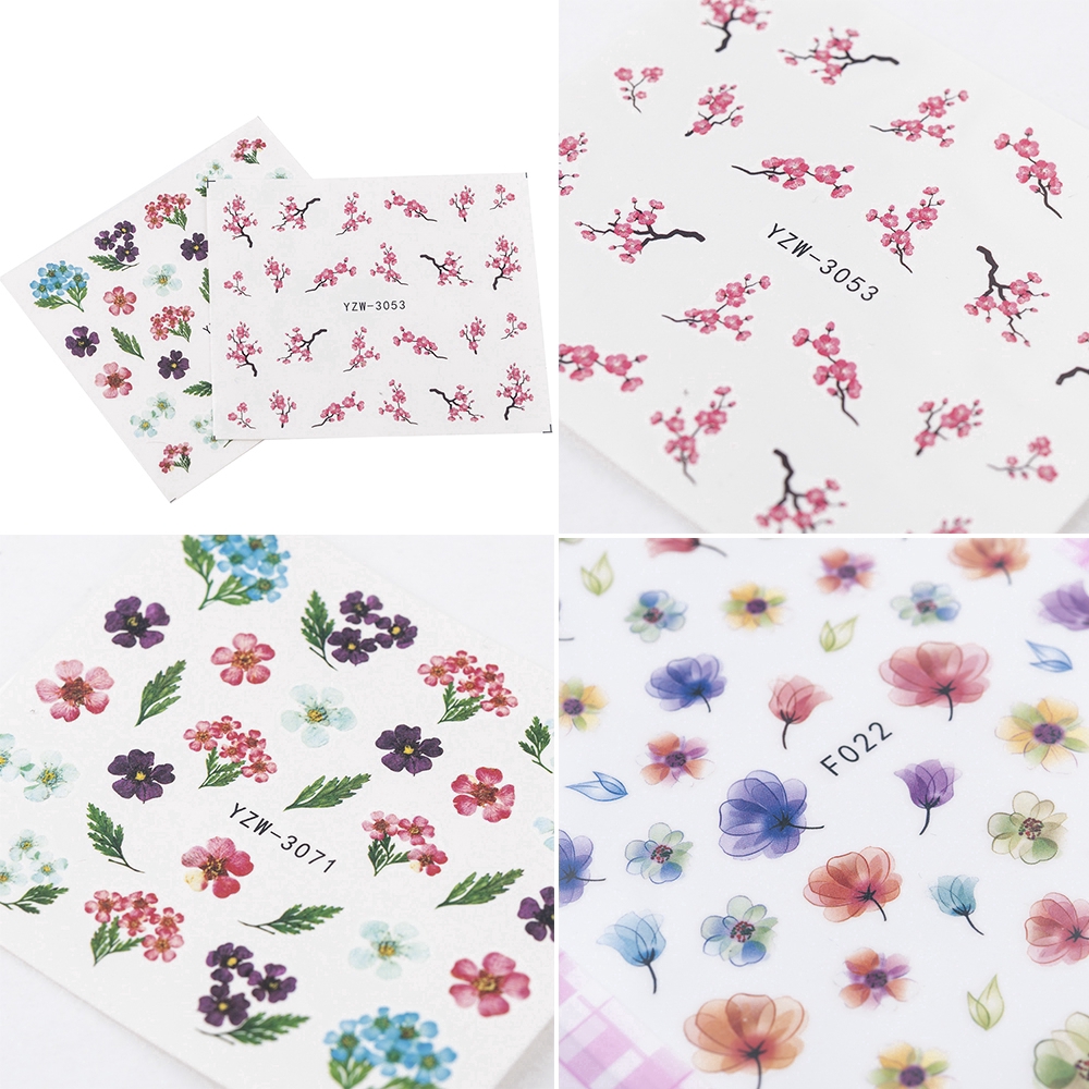 Sticker Dán Móng Trang Trí Hình Hoa Nhiều Kiểu Tùy Chọn