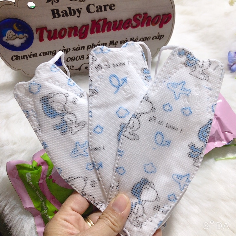 Khẩu trang cho bé cao cấp 4D hộp 10 cái (bé từ 2 đến 9 tuổi)