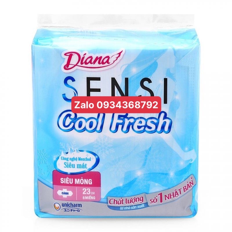 Băng Vệ Sinh Diana Siêu Thấm Cool Fresh 8 miếng 23cm