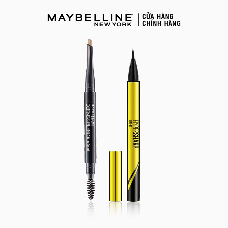 Bộ đôi kẻ mày Define & Blend + kẻ mắt nước Hyper Sharp Maybelline New York | BigBuy360 - bigbuy360.vn