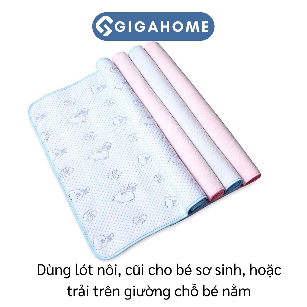 Tấm Lót Chống Thấm 4 Lớp GIGAHOME Cho Bé Sơ Sinh, Thoáng Khí 50x70cm 5922