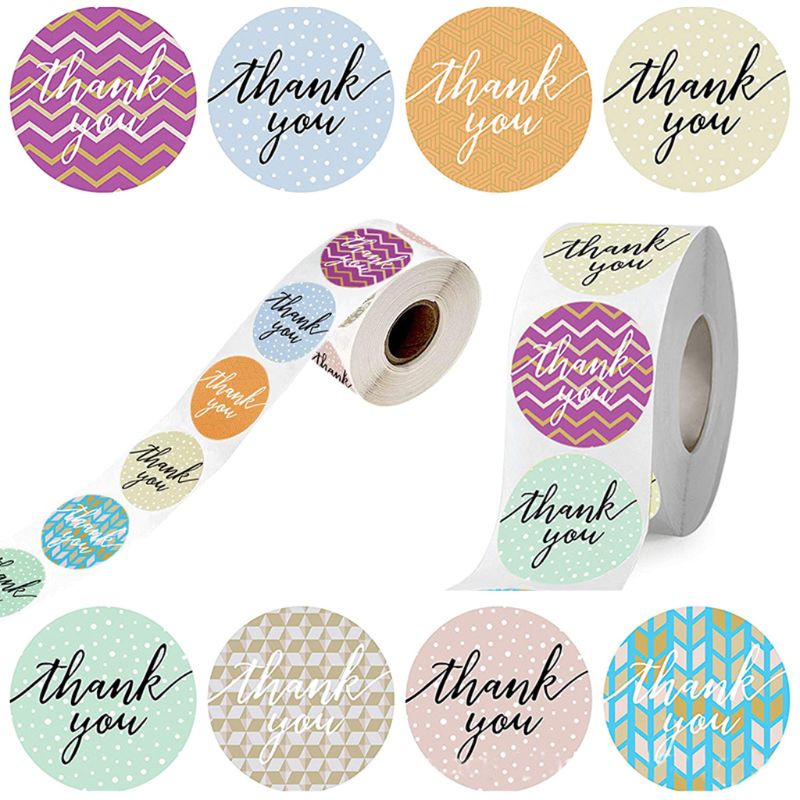 Set 100 Sticker Dán Hình Chữ Thank You 8 Kiểu Dùng Để Trang Trí Tiệc Cưới / Cửa Hàng
