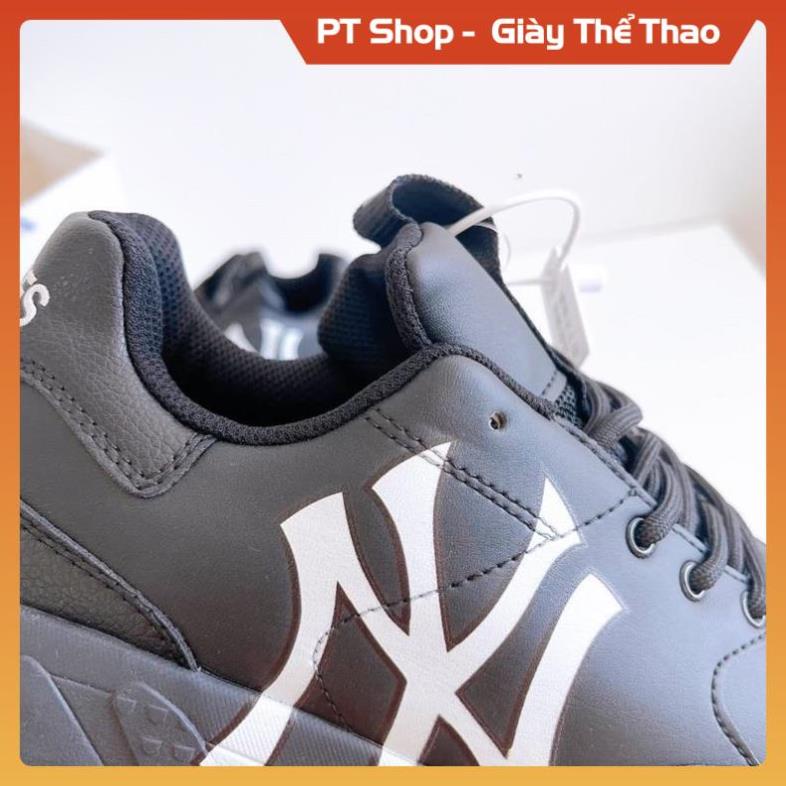 Giày sneaker 𝗠𝗟𝗕 Tăng chiều cao 5cm - Bản MLB Màu Đen Logo Ny trắng