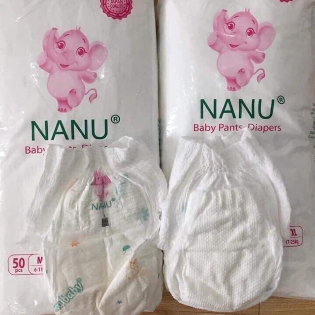 Bỉm quần NANU BABY combo 100c M L Xl XXL XXXL