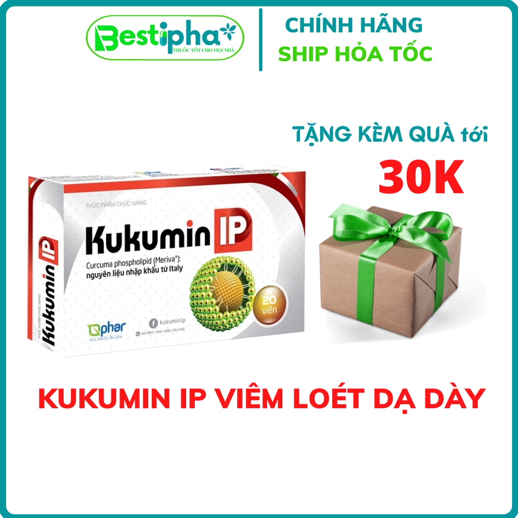 KUKUMIN IP Dùng cho người viêm loét dạ dày tá tràng và trào ngược thực quản 20 viên