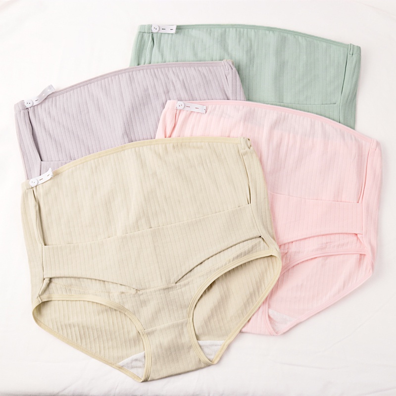 Quần lót bằng cotton co giãn lưng cao hỗ trợ điều chỉnh cho phụ nữ mang thai