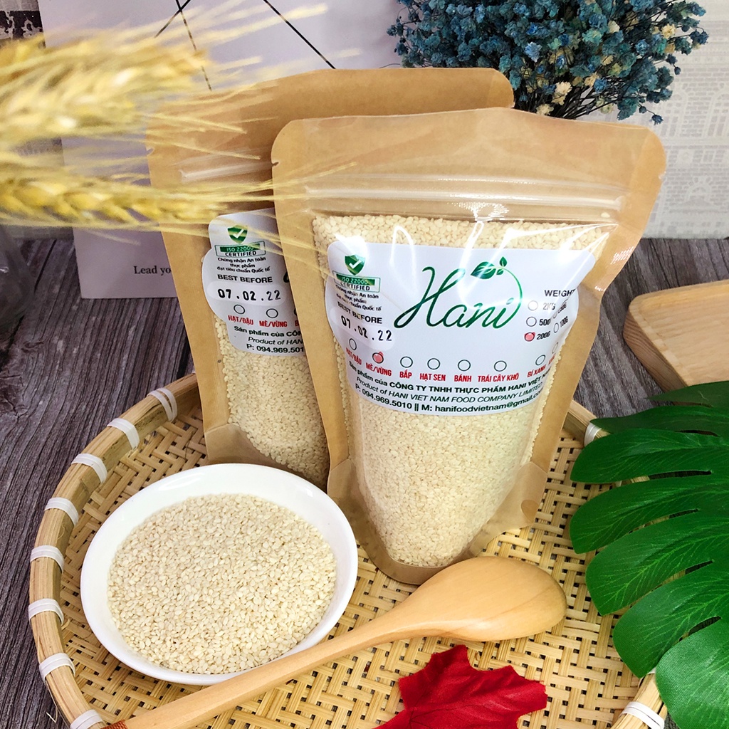 200gr Mè Trắng Sạch ( Hạt Vừng Trắng ) Hữu Cơ Không Chất Bảo Quản  HANI FOOD
