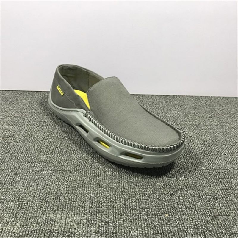 GIÀY  LƯỜI VẢI  CROSS TIDELINE SLIP ON CHO NAM MÀU XÁM