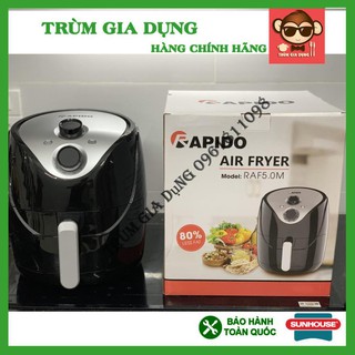 Nồi chiên không dầu Rapido 5L, nồi chiên không dầu thương hiệu Đức bảo hành 12 tháng toàn quốc.