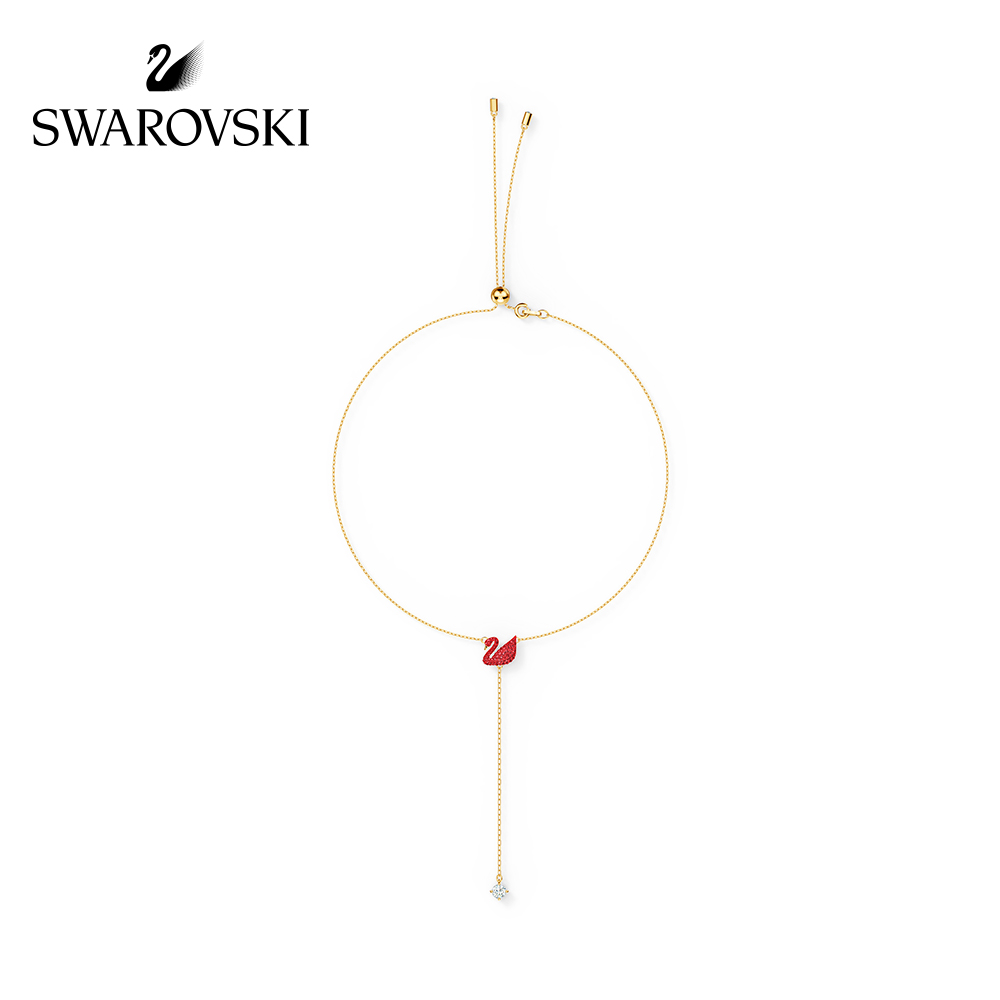 FLASH SALE 100% Swarovski Dây Chuyền Nữ Red Swan ICONIC SWAN Y-chain FASHION Necklace trang sức đeo Trang sức