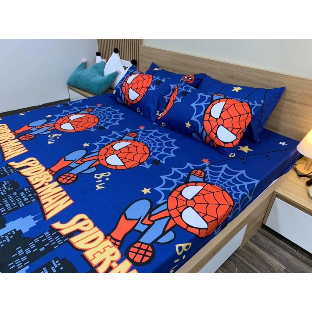 Sét Ga Gối Cotton Poly 3D Siêu Nhân Nhện